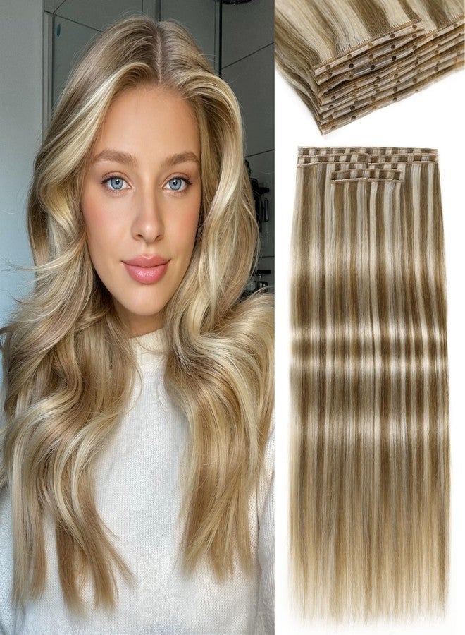 LADY MIRANDA 14 Inch Micro Beads Human Hair Extensions 100g 8PCS Double Weft Hair Extensions Real Human Hair Seamless Handmade Wefts for Effortless Volume (9A/60, 14 Inch) - Image 1